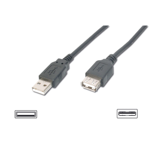 CAVO PROLUNGA USB 2.0 CONNETTORI A-A MASCHIO/FEMMINA - MT. 1,80  NERO