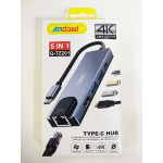 HUB 5 IN 1 TypeC/RJ45/HDMI/USB Q-TZ201